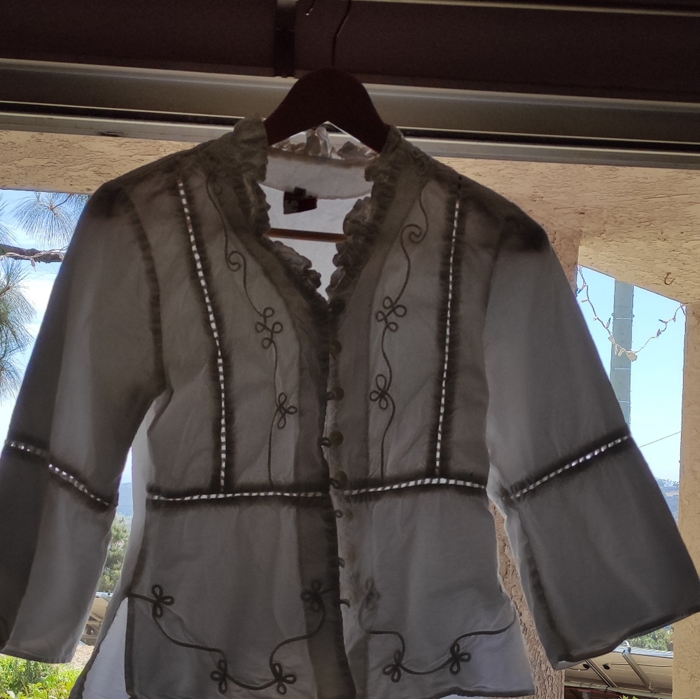 Hand-Embroidered White Shirt